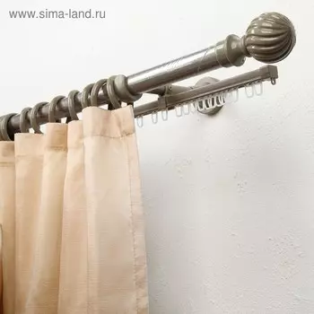 Карниз с U-шиной «ЭРА-28», 300 см, d28 мм, цвет орех скандинавский