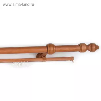 Карниз с U-шиной, ширина 360 см, d=28 мм, деревянные элементы, цвет черешня