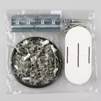 Карниз-струна 10 м, с металлическими зажимами, 60 шт, цвет белый