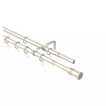 Карниз телескопический двойной с металлическими кольцами ARTTEX 160-300 см
