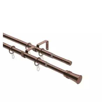 Карниз телескопический двойной с металлическими кольцами ARTTEX 160-300 см