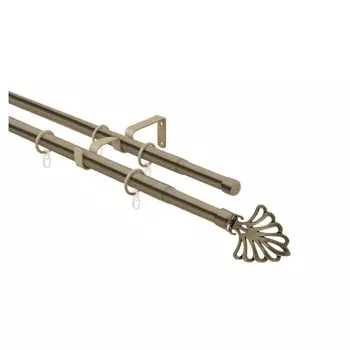 Карниз телескопический двойной с металлическими кольцами ARTTEX 160-300 см