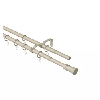 Карниз телескопический двойной с металлическими кольцами ARTTEX 160-300 см