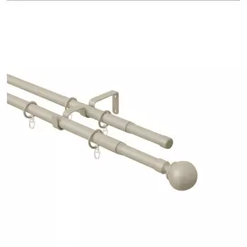 Карниз телескопический двойной с металлическими кольцами ARTTEX 160-300 см