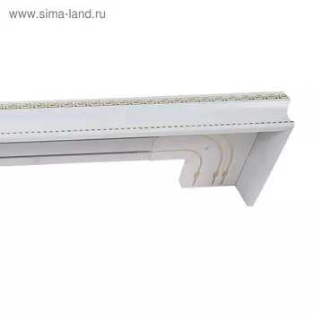 Карниз трёхрядный 300 см, цвет белое дерево