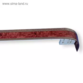 Карниз трёхрядный «Есенин», ширина 250 см, молдинг серебро, цвет бубинго