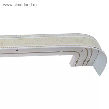 Карниз трёхрядный «Есенин», ширина 260 см, молдинг золото, цвет шампань