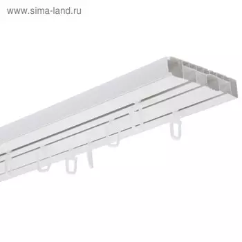 Карниз трёхрядный Магеллан (шторы и фурнитура) «Эконом», 340 см, цвет белый