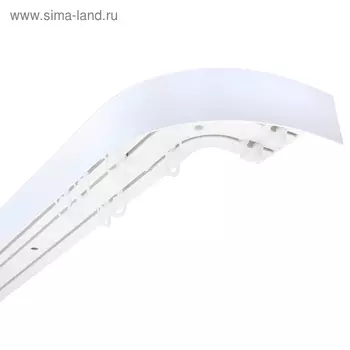 Карниз трёхрядный, «Ультракомпакт», 240 см, с декоративной планкой, цвет белый