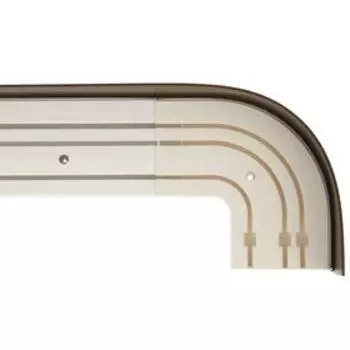 Карниз трёхрядный «Ультракомпакт. Есенин серебро», 280 см, с декоративной планкой 7 см, цвет венге