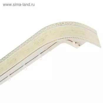 Карниз трёхрядный «Ультракомпакт. Есенин золото», 240 см, с декоративной планкой 7 см, цвет шампань