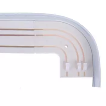 Карниз трёхрядный «Ультракомпакт. Классик», 160 см, с декоративной планкой 7 см, цвет беленый дуб