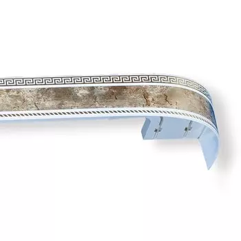 Карниз трёхрядный «Ультракомпакт. Меандр», 160 см, белый мрамор