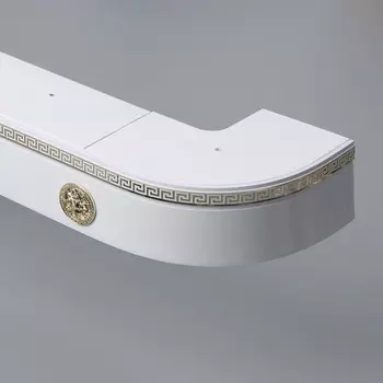 Карниз трёхрядный «Ультракомпакт. Медуза», 160 см, с декоративной планкой 7 см, цвет белый