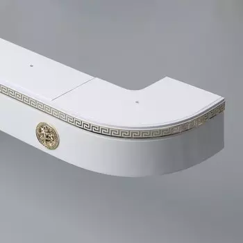 Карниз трёхрядный «Ультракомпакт. Медуза», 180 см, с декоративной планкой 7 см, цвет белый