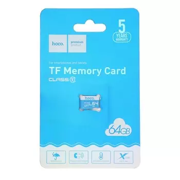 Карта памяти Hoco microSD, 64 Гб, SDXC, A1, UHS-1, V30, класс 10