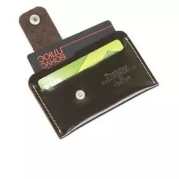 Картхолдер, 2 отдела, коричн.темн.гладкий