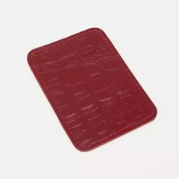 Картхолдер на телефон, кожа кайман, цвет красный