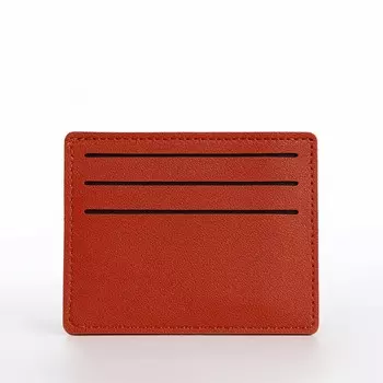 Картхолдер, на 6 карт, отделение для купюр, рыжий