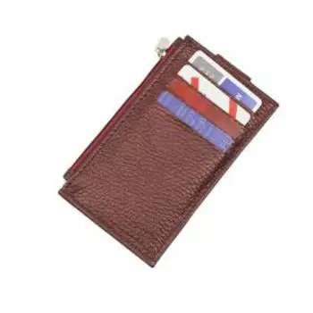 Картхолдер на кнопке, цвет коричневый