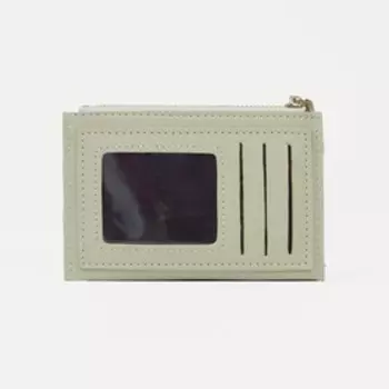 Картхолдер с монетницей на молнии, на 3 карты, с окошком, светло-зелёный