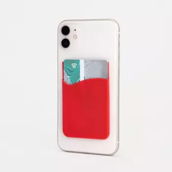 Картхолдер на телефон клеящийся, цвет красный