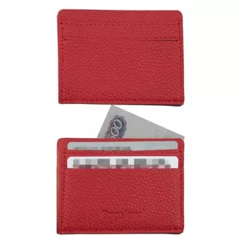 Картхолдер Bagsland, на 4 карты, отдел для купюр, красный