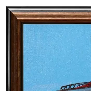 Картина "Белые яхты" 33х70 (36х73) см