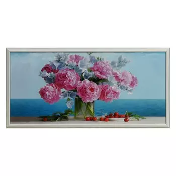 Картина "Букет пионов" 33х70 (36*73) см
