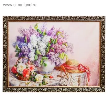 Картина "Букет сирени на столе" 57х77см