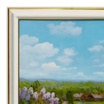 Картина "Чаепитие в саду" 33х70(36х73) см