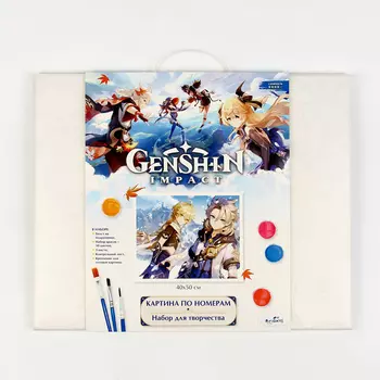 Картина для раскрашивания по номерам. Геншин «Снежная тень» 40 50 см