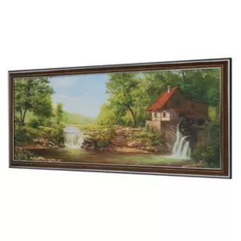 Картина "Домик в лесу" 23х53 см