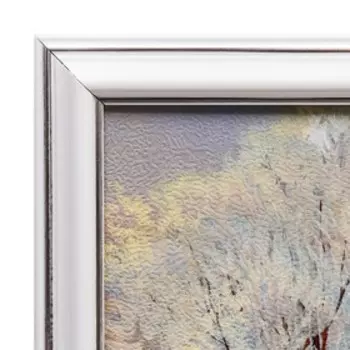 Картина "Домик в зимнем лесу" 33х70 см (73х36см)