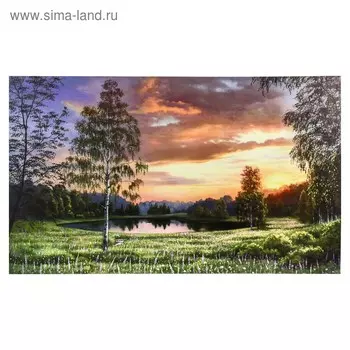 Картина-холст на подрамнике "Летний закат" 60х100 см