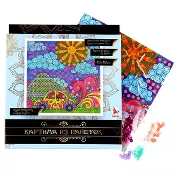 Картина из пайеток «Машина» (индийский стиль)