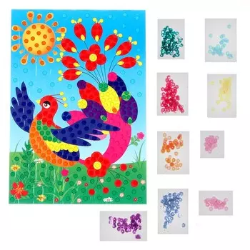 Картина из пайеток «Павлин»