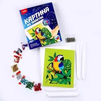 Картина из пайеток «Попугай»