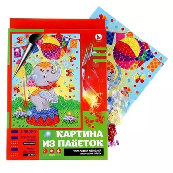 Картина из пайеток «Слоник»