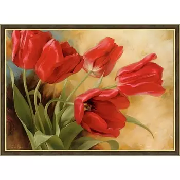 Картина "Красные тюльпаны 2" 40/50 рама 45-1311