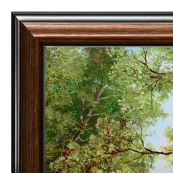 Картина "Лебеди в лесном пруду" 30х40 (33х43)см