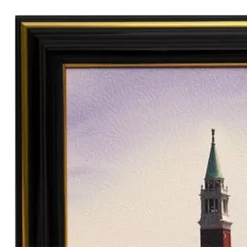 Картина "Лодочная станция" 25х25(28х28) см