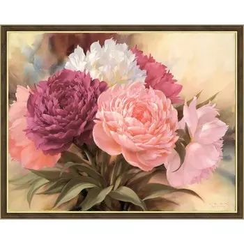 Картина "Махровые пионы 1" 40/50 рама 45-1311