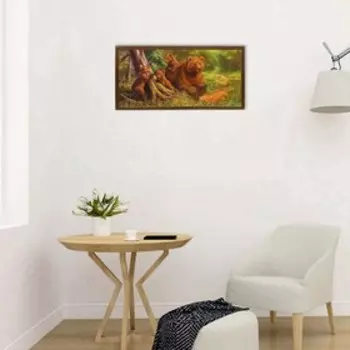 Картина "Медвежья семья" 36х73 см