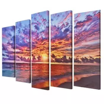 Картина модульная на подрамнике "Берег морской" (2-25х63; 2-25х70; 1-25х80) 125х80см