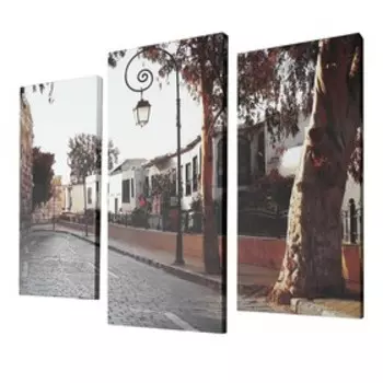 Картина модульная на подрамнике "Бульвар" 2шт-25х50, 1шт-30х60 ;60*80 см