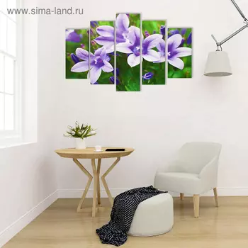 Картина модульная на подрамнике "Цветы" 2-25*52 см, 2-25*66,5 см, 1-25*80 см 80*140 см