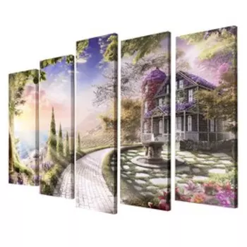 Картина модульная на подрамнике "Дорога к дому" (2-25х63; 2-25х70; 1-25х80) 125х80см