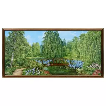 Картина "Мостик в цветах" 33х70 (36х73) см