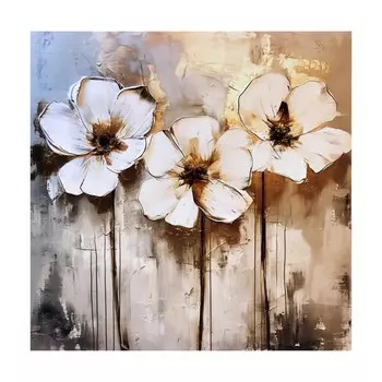 Картина на холсте "Белые цветы" 50*50 см